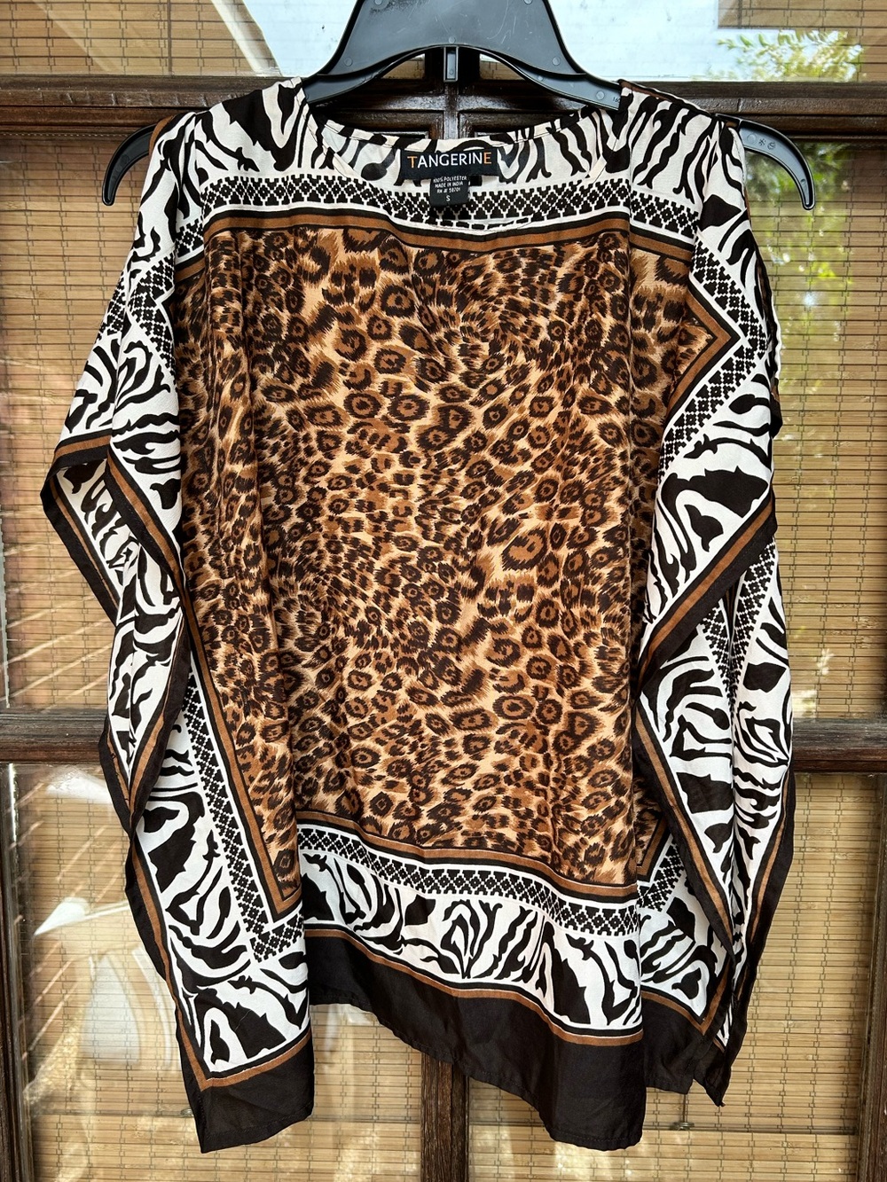 Tangerine Brown and Black Animal Print Tunic